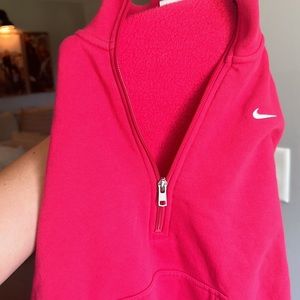 Hot pink Nike half zip